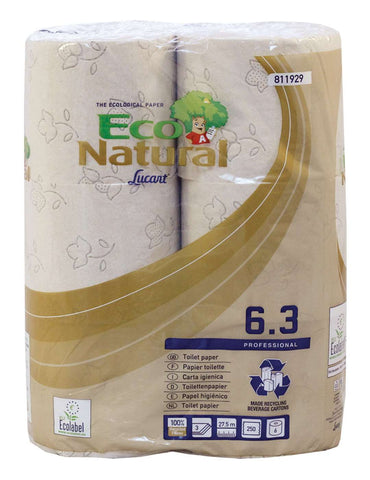 Lucart 811929 Eco Natural 3 Ply Havana Toilet Rolls x 30
