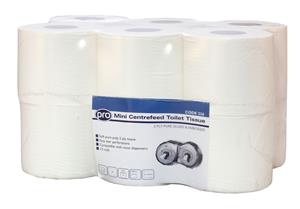 PRO Mini Centrefeed Toilet Rolls X 12