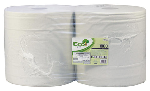 Lucart 852028Z Eco White 2 Ply White Wiping Roll x 2 Rolls