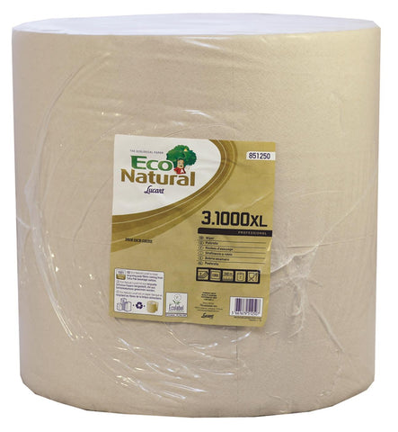 Lucart 851250 EcoNatural 1000 sheet 3 Ply Wiping Roll