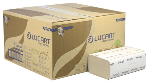 Lucart 864043 EcoNatural Z Fold Paper Towel x 3000