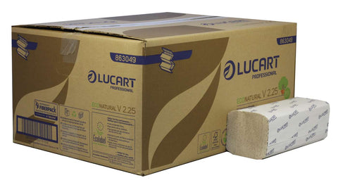 Lucart 863049 EcoNatural V2.25 Interfold 2 Ply Paper Towel x 3800