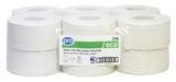 PRO Mini Jumbo Toilet Rolls 150m (76mm Core) 100% recycled 2 ply white tissue x 12 rolls