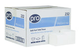 PRO Bulk Pack Toilet Tissue 2 ply white tissue, 10cm x 20cm, 36 packs of 250 sheets