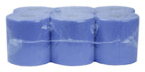 PRO 2 Ply Blue Centrefeed Roll 90m 500 glued & embossed sheets per roll x 6