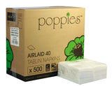 Poppies Airlaid Super Luxury White 8-Fold Napkin/Hand Towel 33x40cm x 500