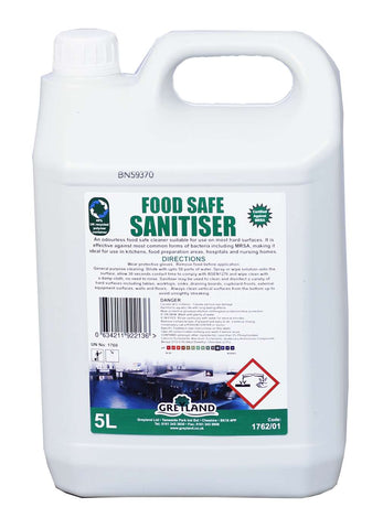 Food safe cleaner Sanitiser 2 x 5lt