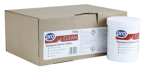 PRO Detergent Chlorine Tablets 6 X 200 Tablet TubS FREE DELIVERY