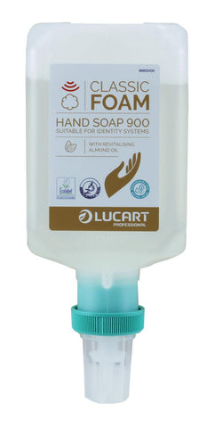 IDENTITY Classic Foam Soap 900ml with Almond Oil 6 x 900ml + Dispenser