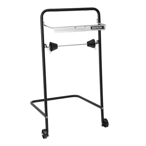 Katrin Black Steel Wiping Roll Floor Stand