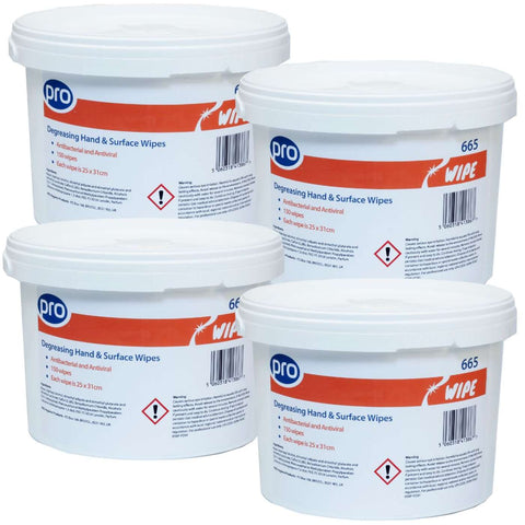 Pro Degreasing Hand & Surface Wipes 4 x 150 wipes