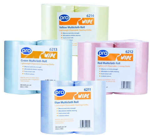 J Cloth Type Multi Cloths On a Roll x 6 Rolls or 2 rolls each pack x 500 Sheets Each
