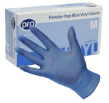 Pro Powder-Free Blue or Clear Vinyl Gloves 10 x 100