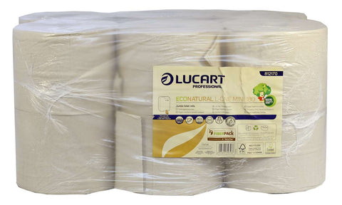 Lucart 812170 L-ONE Mini 180 EcoNatural 2 Ply Centrefeed Toilet Roll X 12 rolls