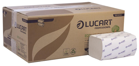 Lucart 863044 EcoNatural Interfold 2 Ply Paper Towel 20 x 190