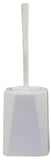 Toilet Brush fully enclosed. White plastic. Packed in 6