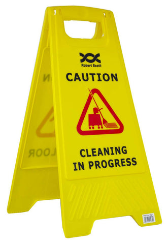 Caution Cleaning in Progress Stand Alone Warning Sign